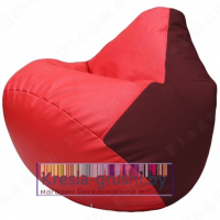 Бескаркасное кресло мешок Груша Г2.3-0932 (красный, бордовый)